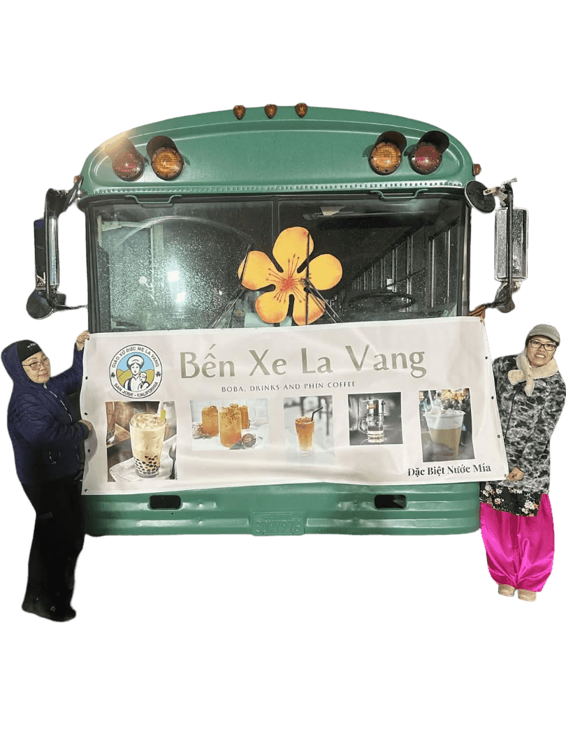 Lynh's Drinks mobile bus setup at a parish festival